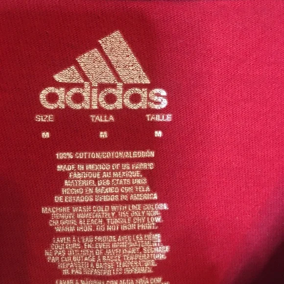 ADIDAS WORN LOOK MEDIUM PRINT 3 STRIPE TEE - Picture 3 of 3